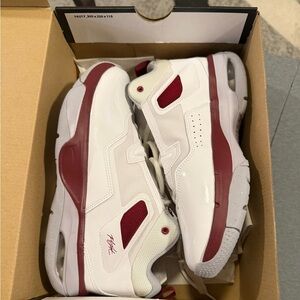 Jordan White and Burgundy Sneakers